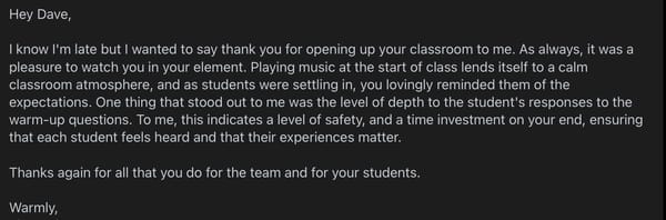 “One thing that stood out to me was the level”